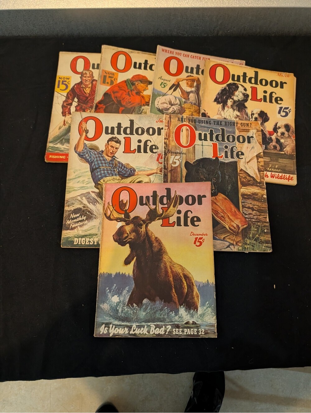 7 Issues Outdoor Life Magazines 1930s